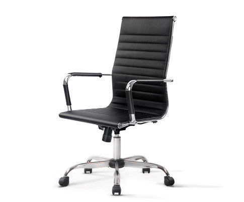 VEGAS LEATHERETTE HIGH BACK EXECUTIVE OFFICE CHAIR - BLACK