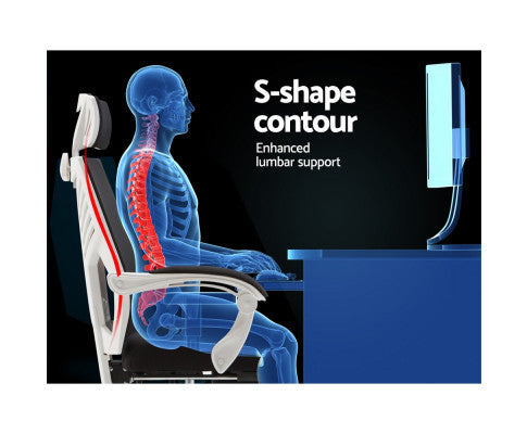 CORVINA RECLINING OFFICE COMPUTER  CHAIR  - BLACK & WHITE