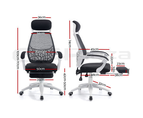 ASTERIA ADJUSTABLE OFFICE COMPUTER CHAIR - BLACK & WHITE