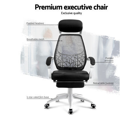 ASTERIA ADJUSTABLE OFFICE COMPUTER CHAIR - BLACK & WHITE