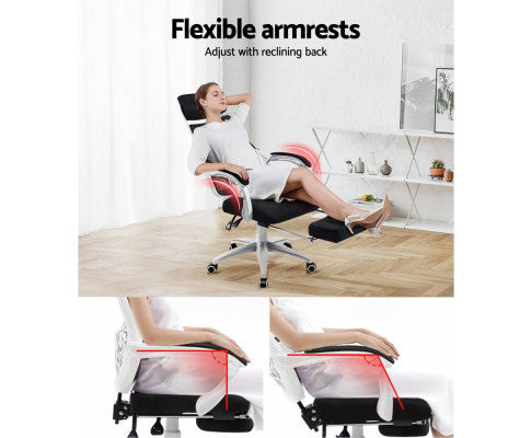 ASTERIA ADJUSTABLE OFFICE COMPUTER CHAIR - BLACK & WHITE