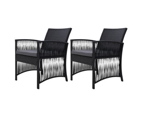 ALLEGRA (SET OF 2) OUTDOOR DINING CHAIR - BLACK