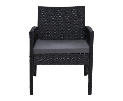 ALLEGRA (SET OF 2) OUTDOOR DINING CHAIR - BLACK