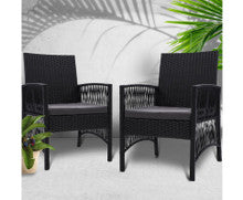 ALLEGRA (SET OF 2) OUTDOOR DINING CHAIR - BLACK