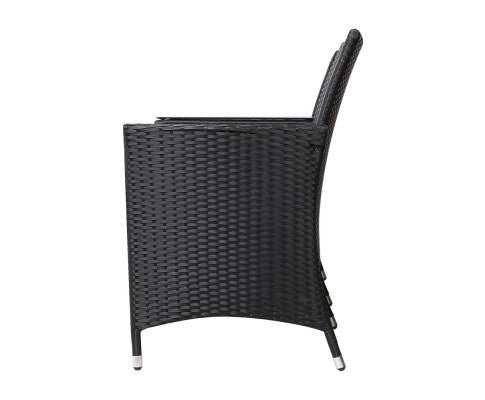 SHAIRA OUTDOOR WICKER LOVESEAT - BLACK