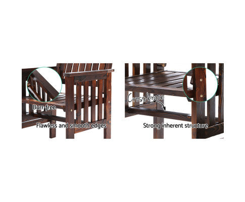 IANNA OUTDOOR WOODEN LOVESEAT - CHARCOAL