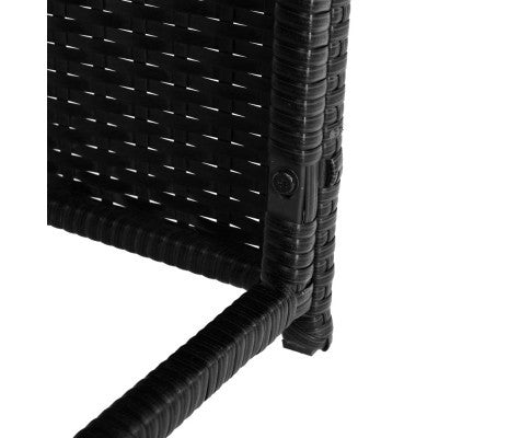 MYRTLE OUTDOOR WICKER LOVESEAT - BLACK