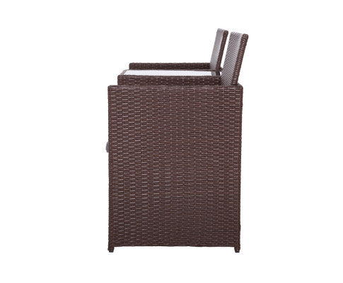 MYRTLE OUTDOOR WICKER LOVESEAT - BROWN