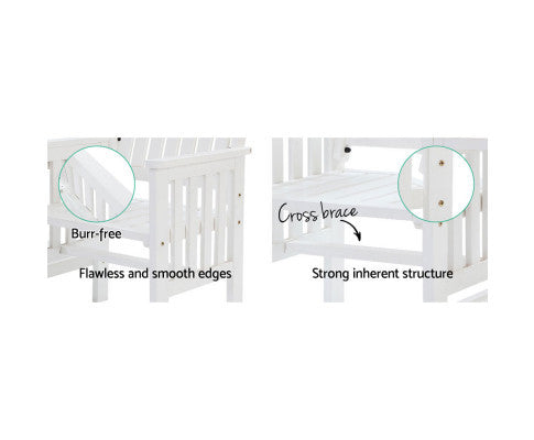 IANNA OUTDOOR WOODEN LOVESEAT - WHITE