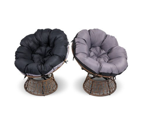 GARDON PAPASAN CHAIR AND SIDE TABLE - BROWN