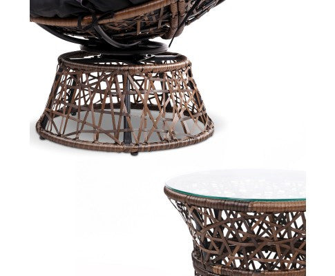 GARDON PAPASAN CHAIR AND SIDE TABLE - BROWN