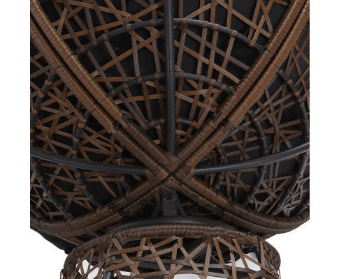 GARDON PAPASAN CHAIR AND SIDE TABLE SET - BROWN