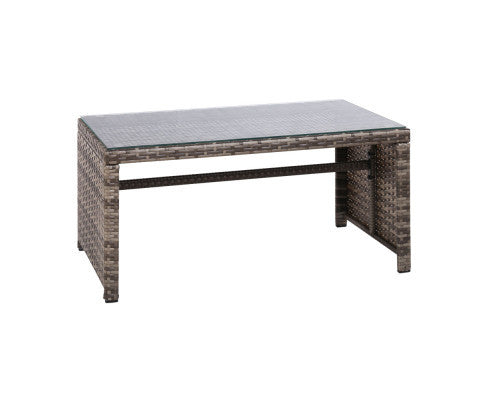 NORMA 4 PIECE OUTDOOR RATTAN LOUNGE SETTING WITH STORAGE COVER - GREY