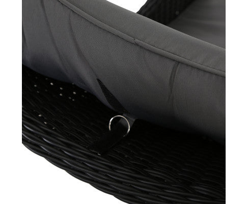 ALMIRA OUTDOOR RECLINER SUN LOUNGE CHAIR - BLACK