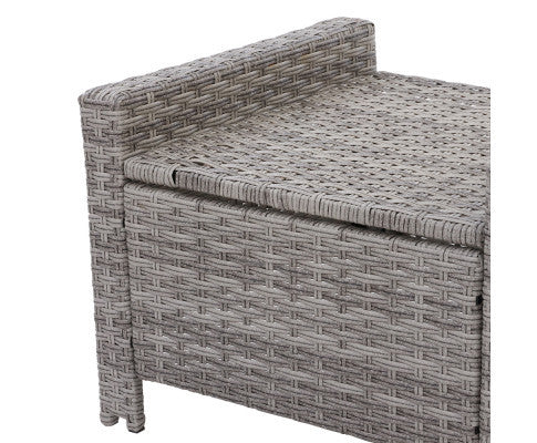 VALTINA (SET OF 2) OUTDOOR RECLINER LOUNGE CHAIR WITH OTTOMAN - GREY