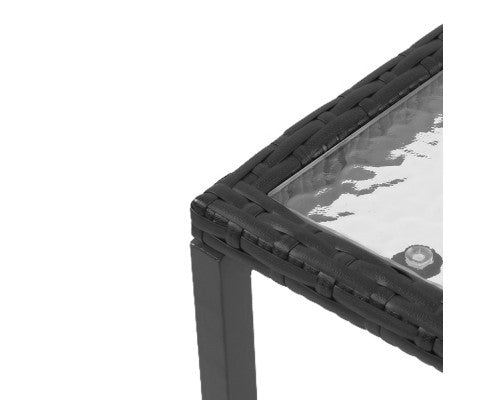 ADALINE INDOOR/ OUTDOOR 3 PIECE ROCKING SET - BLACK