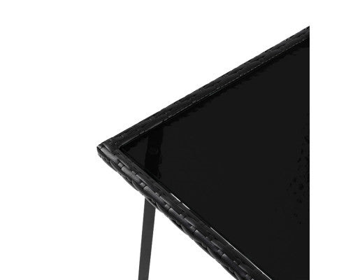 CLARENCE INDOOR/ OUTDOOR 3 PIECE ROCKING SET - BLACK