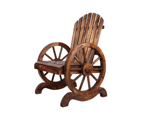 VARSHA OUTDOOR WOODEN WAGON CHAIR - BROWN