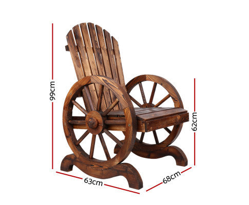 VARSHA OUTDOOR WOODEN WAGON CHAIR - BROWN