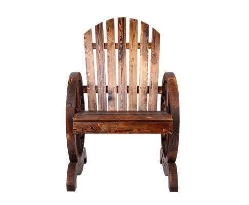 VARSHA OUTDOOR WOODEN WAGON CHAIR - BROWN