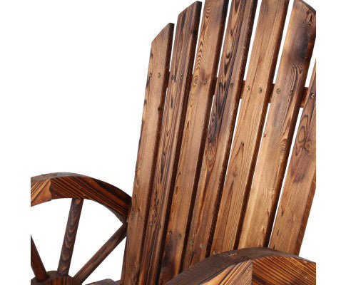 VARSHA OUTDOOR WOODEN WAGON CHAIR - BROWN