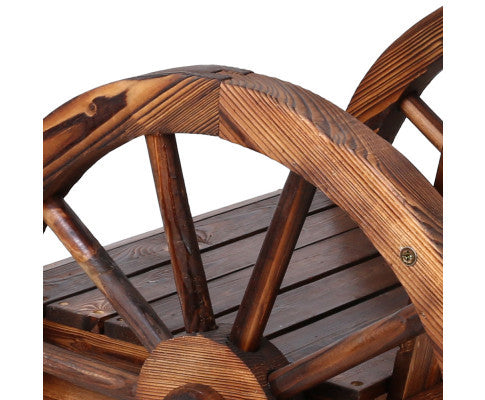 VARSHA OUTDOOR WOODEN WAGON CHAIR - BROWN