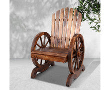 VARSHA OUTDOOR WOODEN WAGON CHAIR - BROWN