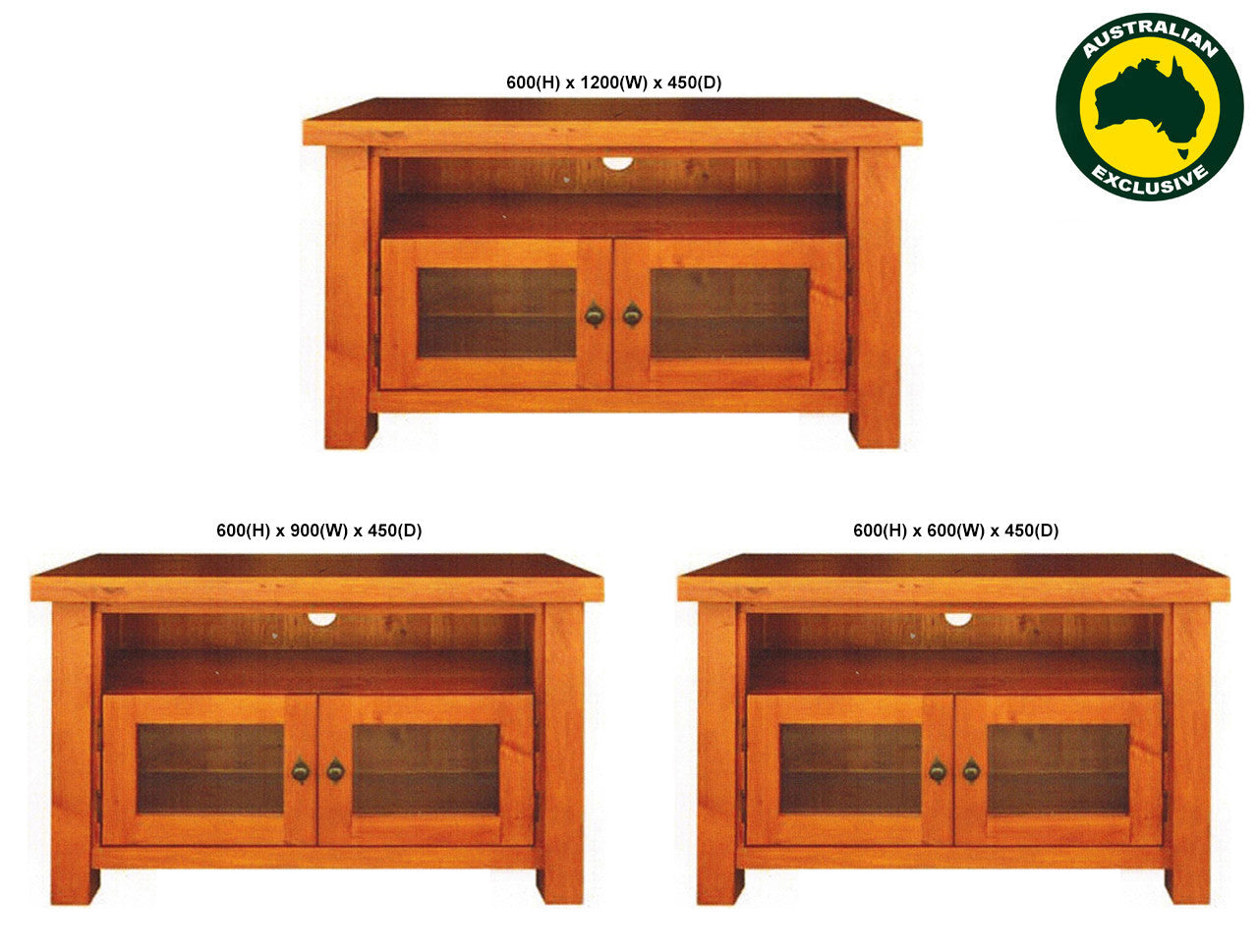 OHIO (AUSSIE MADE) TV UNIT WITH 2 DOORS COLLECTION - ASSORTED STAINED COLOURS - STARTING FROM $499