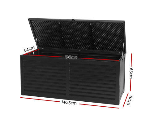 MAGNOLIA INDOOR/ OUTDOOR STORAGE BOX BENCH - BLACK