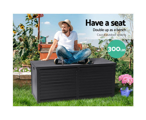 MAGNOLIA INDOOR/ OUTDOOR STORAGE BOX BENCH - BLACK