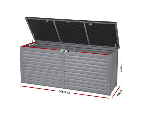 MAGNOLIA INDOOR/ OUTDOOR STORAGE BOX BENCH - DARK GREY