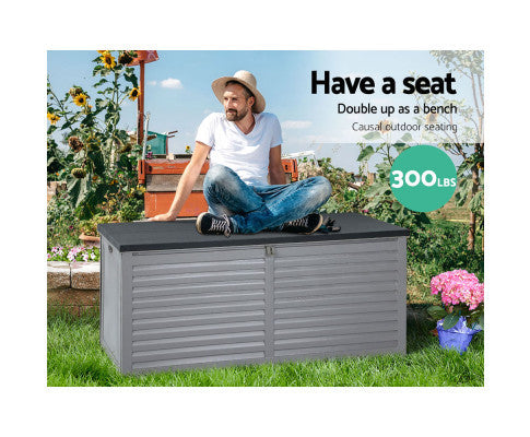 MAGNOLIA INDOOR/ OUTDOOR STORAGE BOX BENCH - DARK GREY