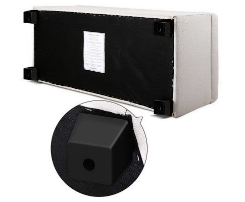 ATASHA LARGE FABRIC OTTOMAN STORAGE BOX - 370(H) x 970(W) x 415(D) - BEIGE