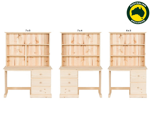 OXFORD (AUSSIE MADE) DESK WITH HUTCH COLLECTION - RAW