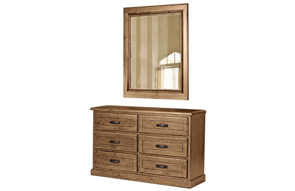 OAKLEY 6 DRAWER DRESSING TABLE WITH MIRROR -TUSCAN
