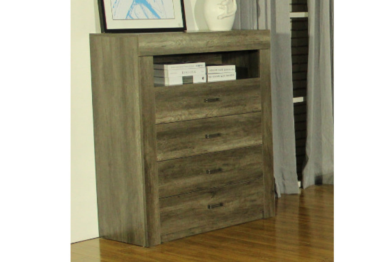URGANDA KING 4 PIECE (TALLBOY) STORAGE FRONT GAS LIFT OR 3 DRAWERS BED (SIDE/SIDE/FRONT) - VINTAGE OAK
