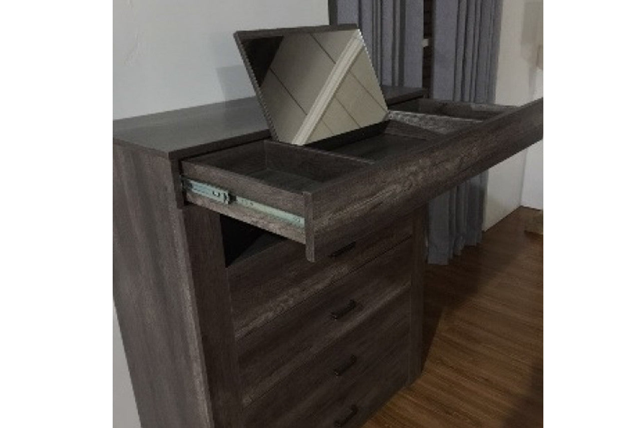 URGANDA KING 4 PIECE (TALLBOY) STORAGE FRONT GAS LIFT OR 3 DRAWERS BED (SIDE/SIDE/FRONT) - VINTAGE OAK