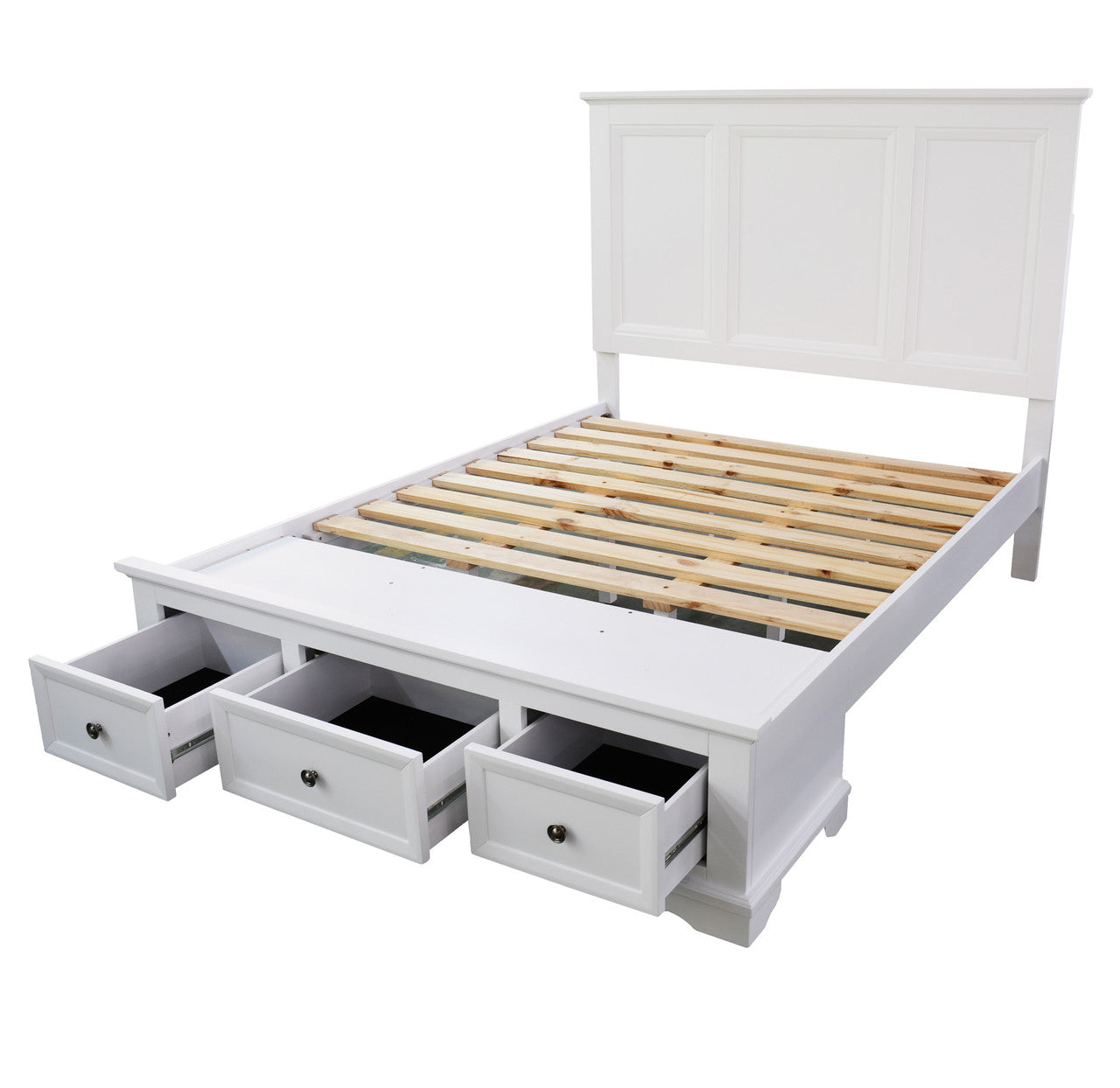 QUEEN AUSTIN TIMBER BED FRAME - WHITE