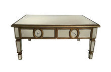 PALAIS 2 DRAWER COFFEE TABLE - 1200(W) X 700(D)- MIRRORED GLASS - GOLD FRAME
