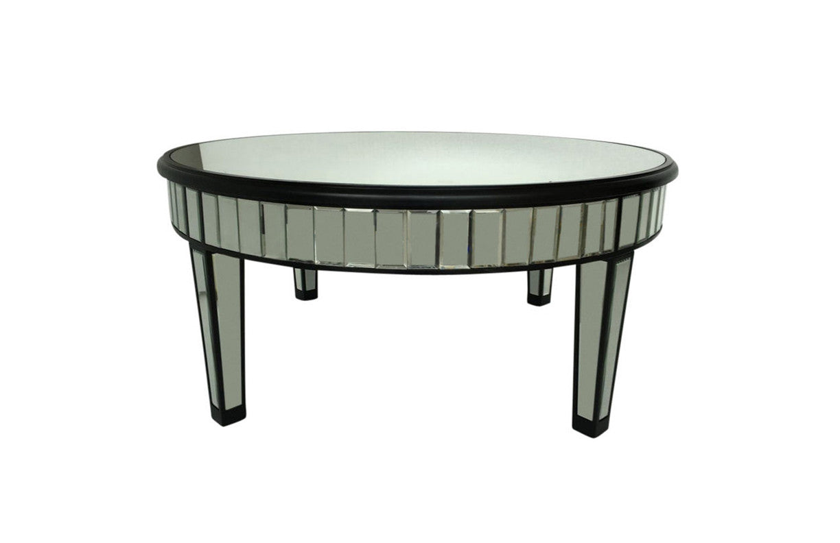 PALAIS ROUND COFFEE TABLE - 1000(DIA)- MIRRORED GLASS - GOLD FRAME