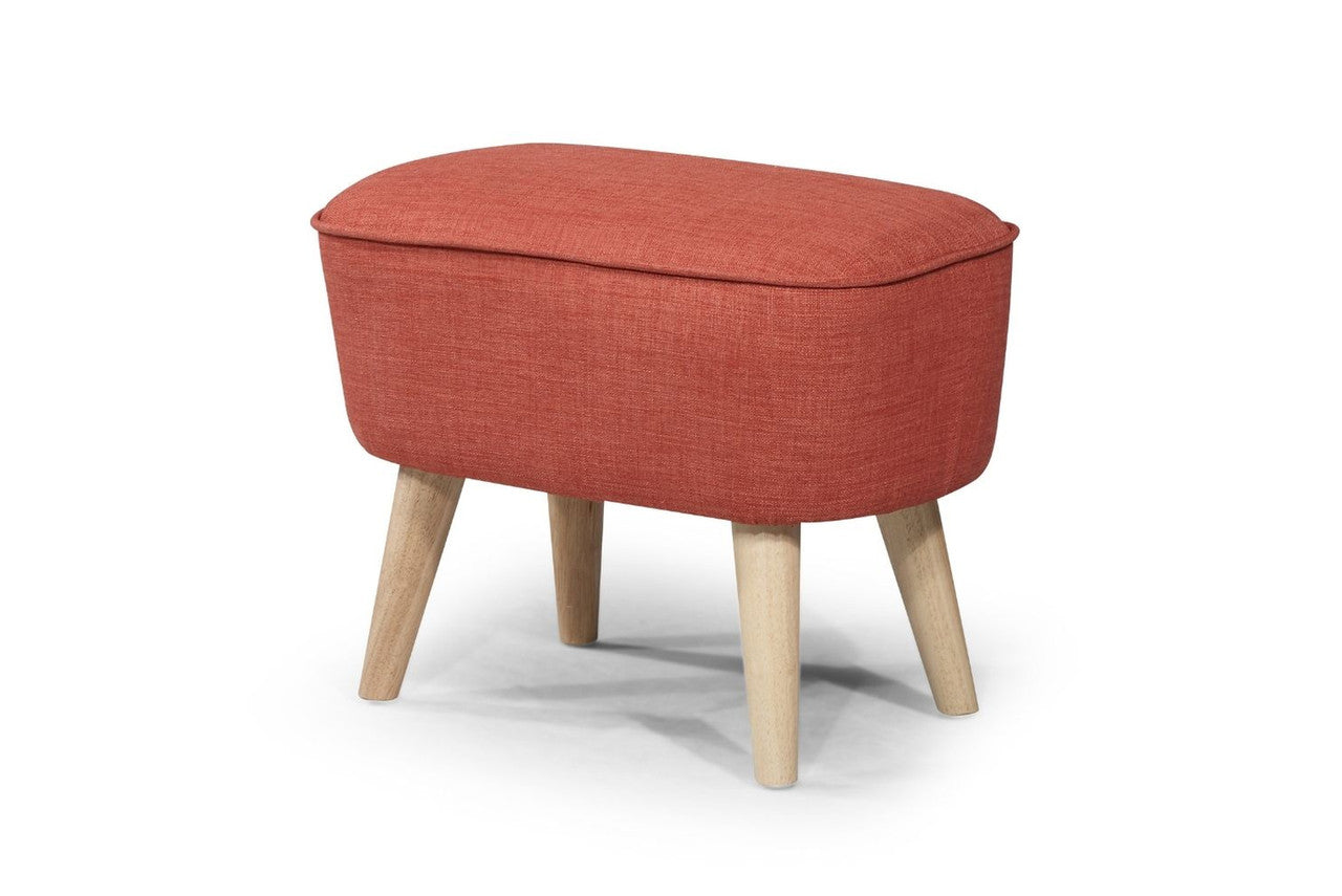 GEORGIA FABRIC UPHOLSTERED FOOT STOOL - PEACH