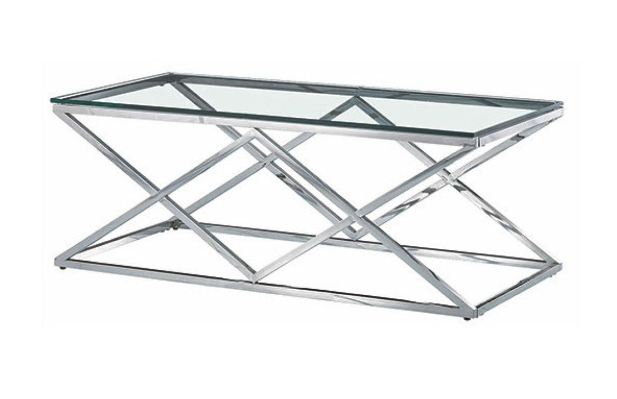 PERUZ RECTANGULAR COFFEE TABLE WITH GLASS TOP - 1200(W)