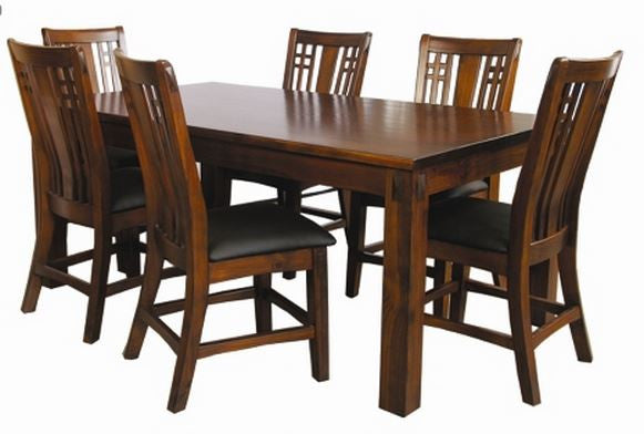 FABULOS 9 PIECE DINING SETTING - 2100(W) X 1050(D) - (MODEL-16-9-14-14-1-3-12-5 - HAZELNUT