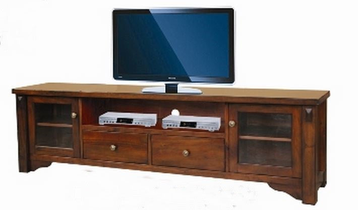 FABULOS 4 DOOR 2 DRAWER LOWLINE ENTERTAINMENT UNIT - (MODEL-16-9-14-14-1-3-12-5) -575(H) X 2200(W)- HAZELNUT