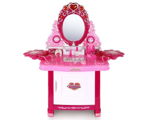 KEEZ 30 PIECES KIDS DRESSING TABLE WITH MIRROR - PINK