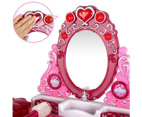 KEEZ 30 PIECES KIDS DRESSING TABLE WITH MIRROR - PINK