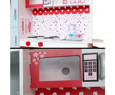 FRIDGE KIDS WOODEN KITCHEN COOKWARE CHEF PLAY SET -OFF WHITE