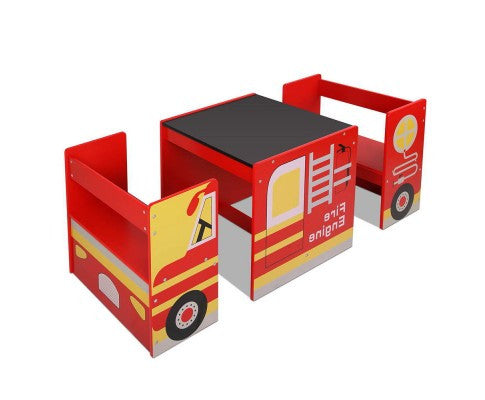 TOYO FIRE TRUCK KIDS DINING TABLE & CHAIR SET - RED