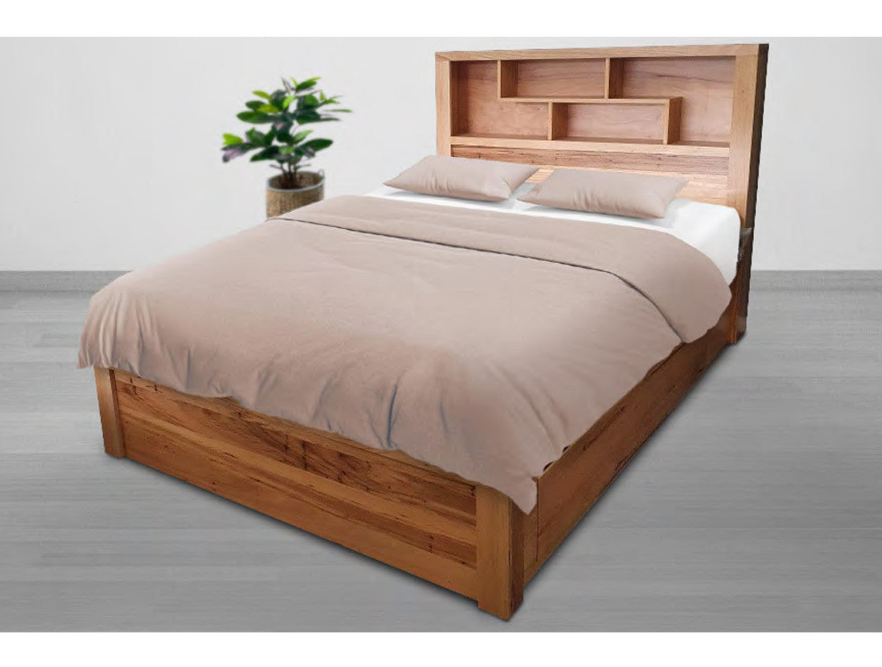 QUEEN PORTON (AUSSIE MADE) BOOKEND BED FRAME - ASSORTED STAINED COLOURS