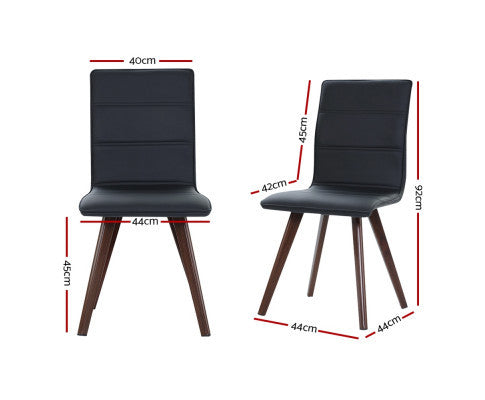 HALDEN (SET OF 2) LEATHERETTE HIGH BACK DINING CHAIR - BLACK